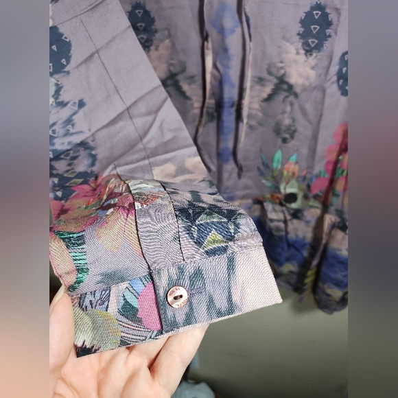 Tolani Collection Tunic Top Purple Boho Southwestern - Picture 8 of 16